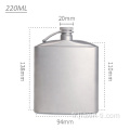 Flagon plat en titane pour camping en plein air